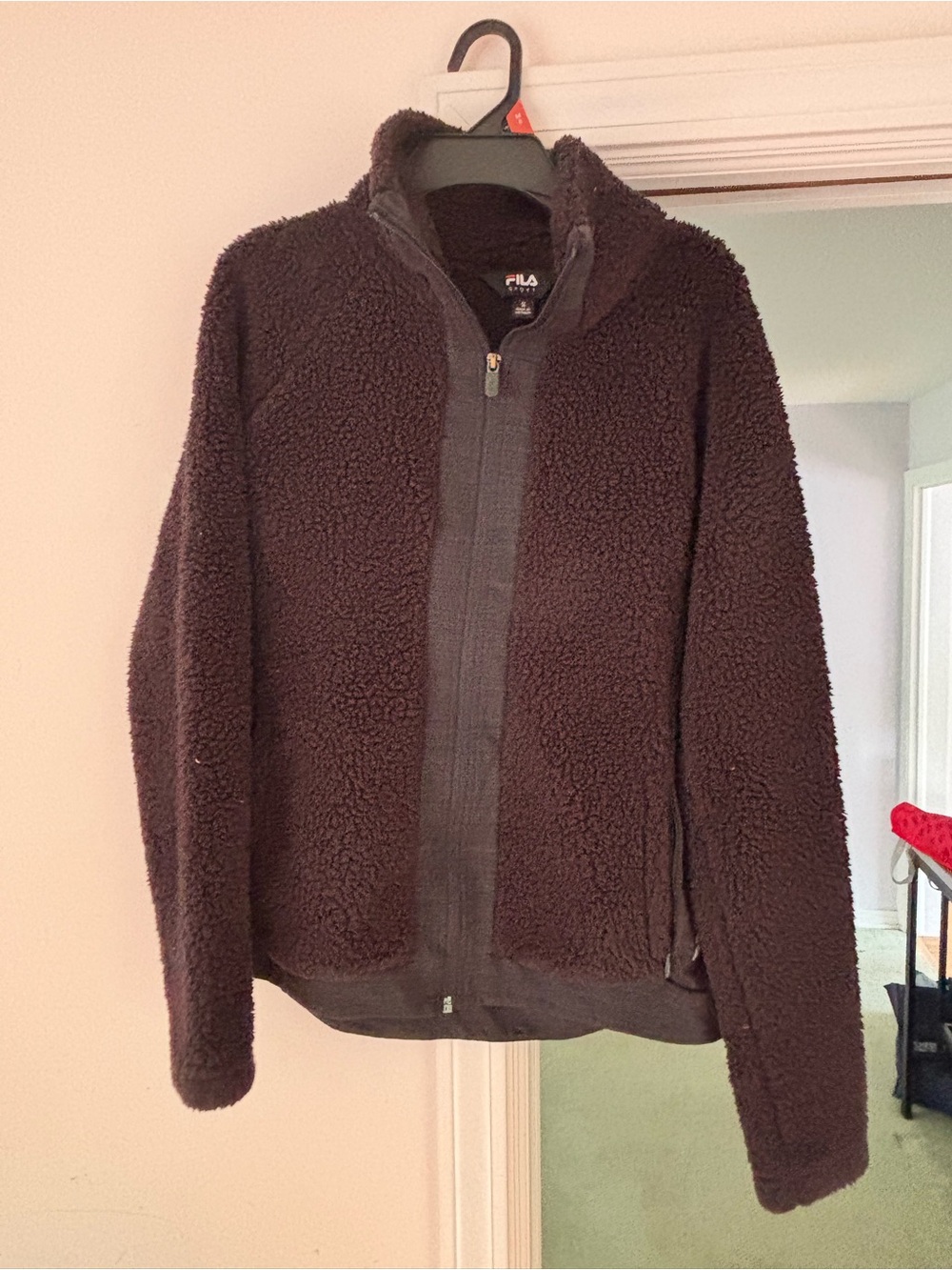 FILA Men's Dark Brown Sherpa Puffer Jacket